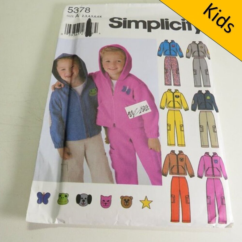 Simplicity 5378 Clothing Pattern Jacket Coat Snow Pants 2 - 6X UNCUT